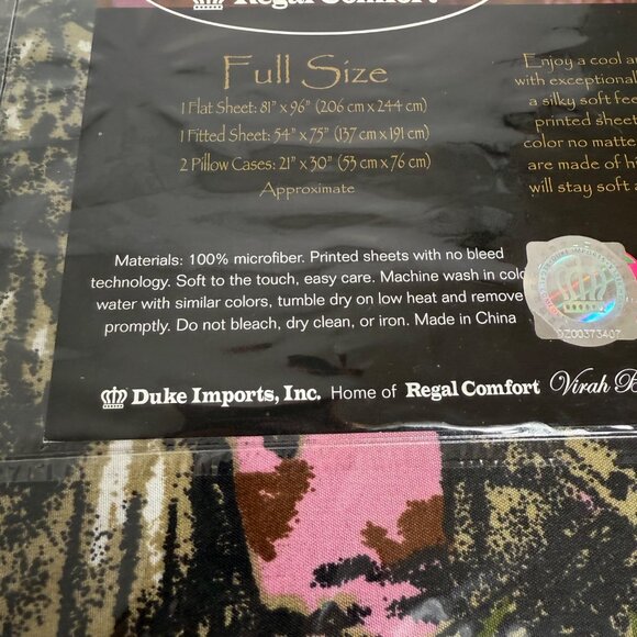 Regal Comfort The Woods Pink Camo Sheet Set Full Size Microfiber Bedding Sleep - Picture 5 of 9